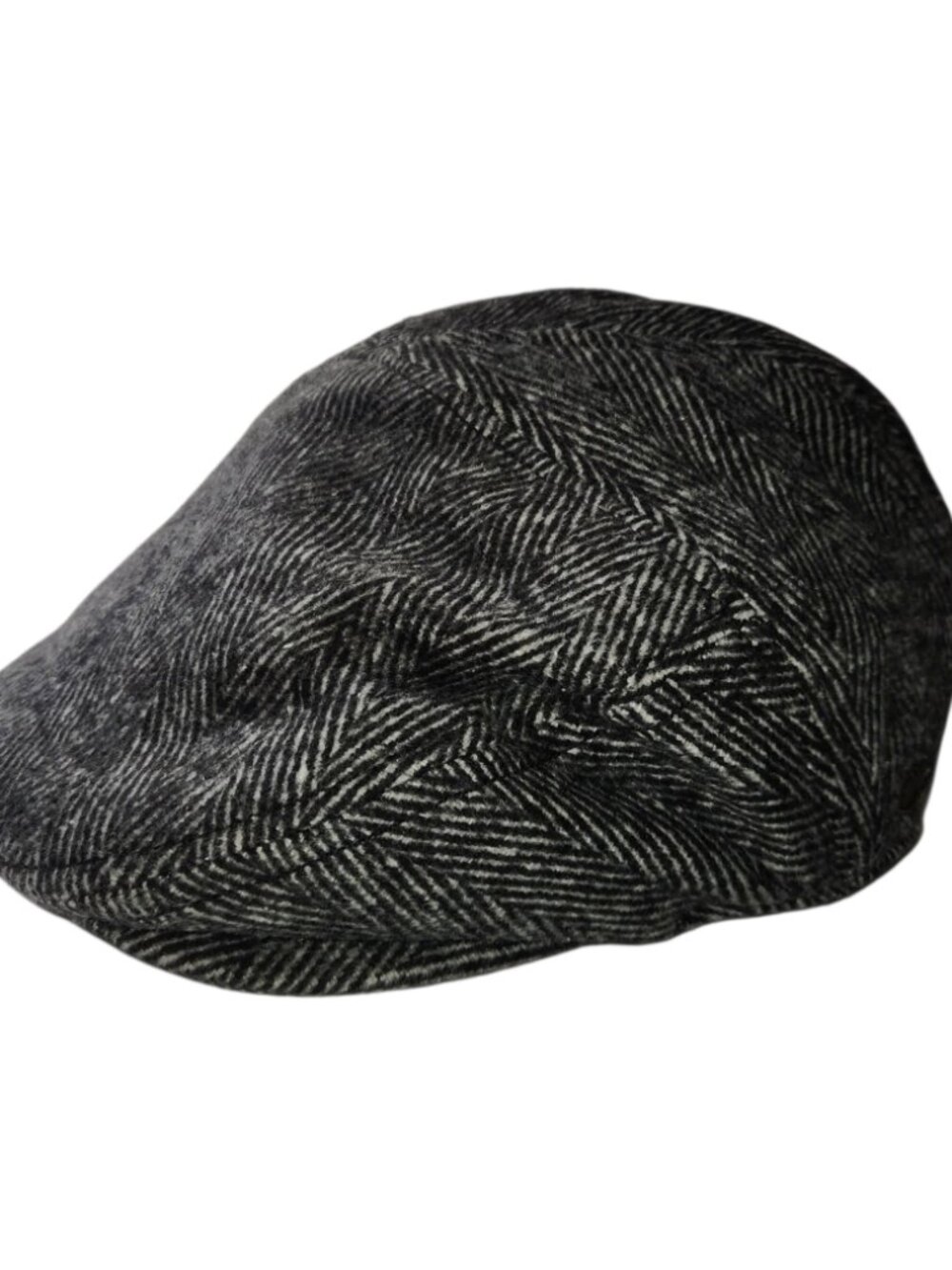 Epoch Hats Company Mens Newsboy Cap Size Large Gray Black Herringbone Lined